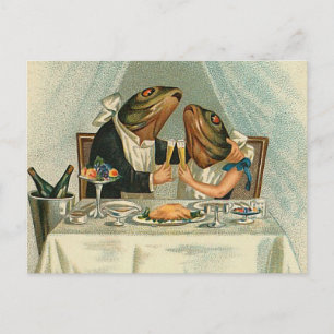 Carte Postale "Dîner romantique pour grenouilles"