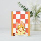 Carte Postale Dîner Spaghetti Corgi (Debout devant)