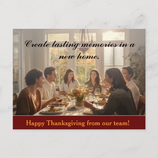 Carte Postale Dîner Thanksgiving Marketing immobilier (Devant)