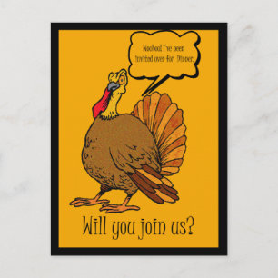 Carte Postale Dîner Turquie Thanksgiving Invitation