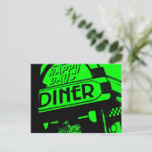 Carte Postale Dîner vert et noir Joyeux Jours (Debout devant)