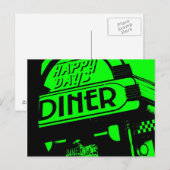 Carte Postale Dîner vert et noir Joyeux Jours (Devant / Derrière)