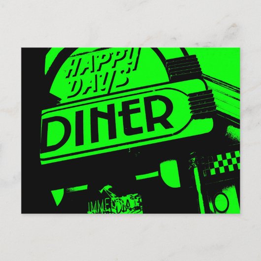 Carte Postale Dîner vert et noir Joyeux Jours (Devant)