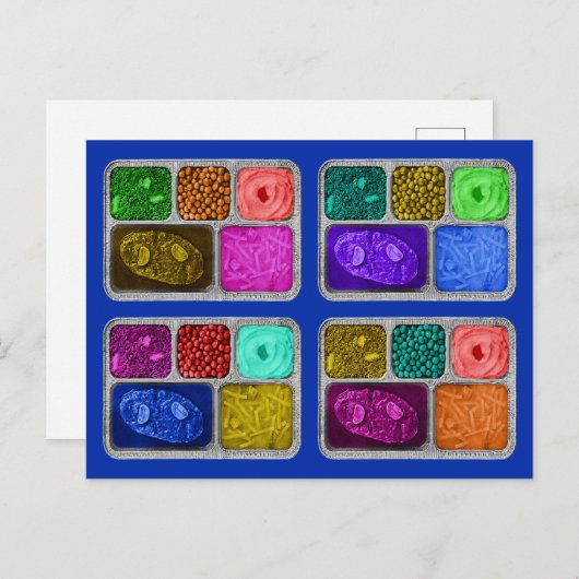 Carte Postale Dîners TV Mega Colorés Rétro (Devant / Derrière)