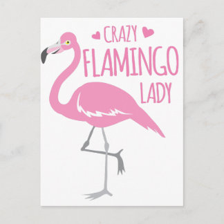 Carte Postale Dingue Flamant rose