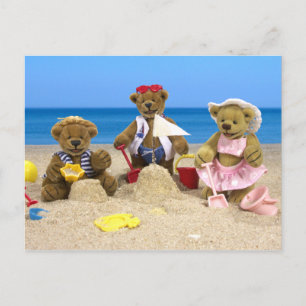 Carte Postale Dinky Bears Beach Amusement