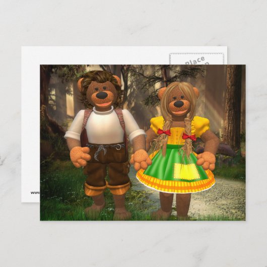 Carte Postale Dinky Bears Hansel et Grethel (Devant / Derrière)