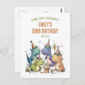 Carte Postale Dino Anniversaire Bash (Devant / Derrière)