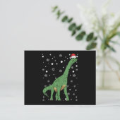 Carte Postale Dino dinosaure Père Noël casquette Noël (Debout devant)