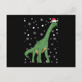 Carte Postale Dino dinosaure Père Noël casquette Noël (Devant)