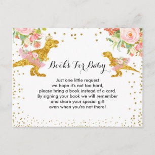 Carte Postale Dino Girl Baby shower Livres pour Baby Card