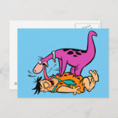 Carte Postale Dino Licking Fred Flintstone (Devant / Derrière)