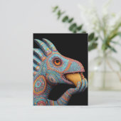 Carte Postale Dino mangeant un Taco (Debout devant)