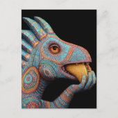 Carte Postale Dino mangeant un Taco (Devant)