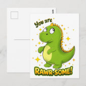 Carte Postale Dino RAWR-TEL Charme (Devant / Derrière)