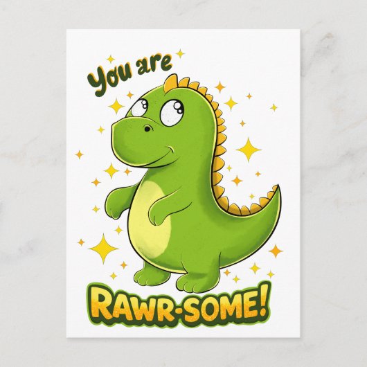 Carte Postale Dino RAWR-TEL Charme (Devant)