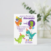 Carte postale Dino-tastic 3 ans Anniversaire (Debout devant)