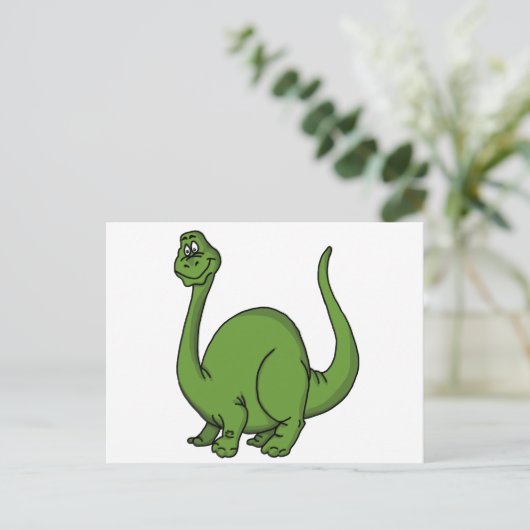 Carte Postale Dino vert (Debout devant)