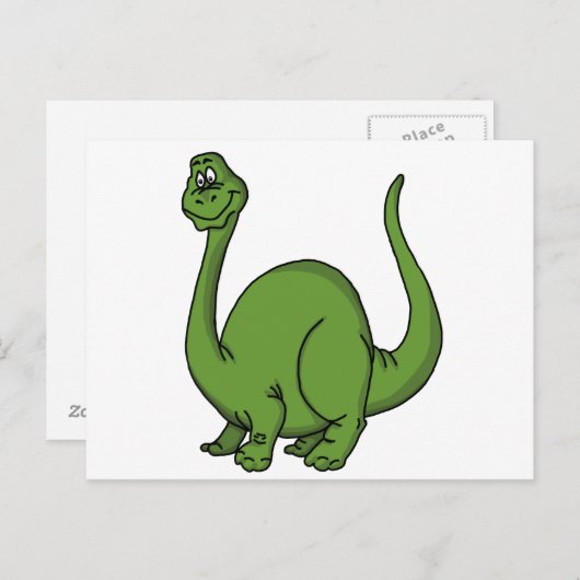 Carte Postale Dino vert (Devant / Derrière)