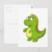Carte Postale Dino Vert Joyeux (Devant / Derrière)