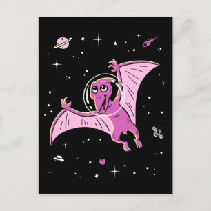 Carte Postale Dinos De Ptérodactyle Violet Dans L'Espace