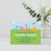 Carte Postale Dinosaur 1er anniversaire Invitation (Debout devant)