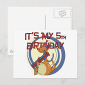 Carte Postale Dinosaur 5e Anniversaire Tshirts et cadeaux (Devant / Derrière)