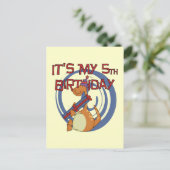 Carte Postale Dinosaur 5e Anniversaire Tshirts et cadeaux (Debout devant)