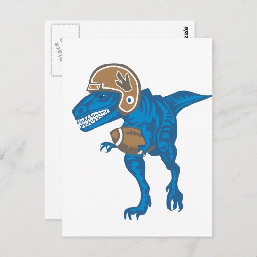 Carte Postale Dinosaur Bleu (Devant / Derrière)