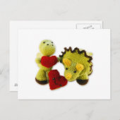 Carte postale Dinosaur + Coeurs (Devant / Derrière)