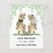 Carte Postale Dinosaur Mariage à thème Enregistrer la date (Devant)