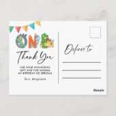 Carte Postale Dinosaur premier anniversaire Merci (Dos)