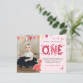 Carte Postale Dinosaur premier anniversaire Merci photo (Debout devant)