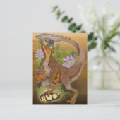 Carte Postale Dinosaur Raptor Jungle Art (Debout devant)