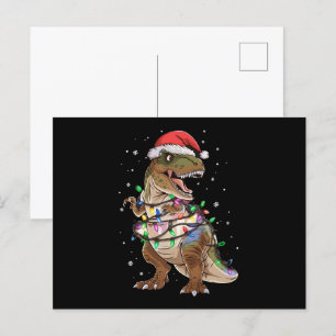 Carte Postale Dinosaur T-rex Arbre Sweat de Noël Xmas Dino