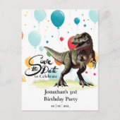 Carte Postale Dinosaur  T-Rex Ballons Enregistrez la date  (Devant)
