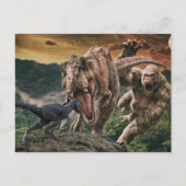 Carte Postale Dinosaur Tyrannosaurus Gorilla Velocirapus (Devant)