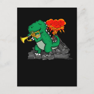 Carte Postale Dinosaur Venin Kids Trumpet Music Big Band Trumpet