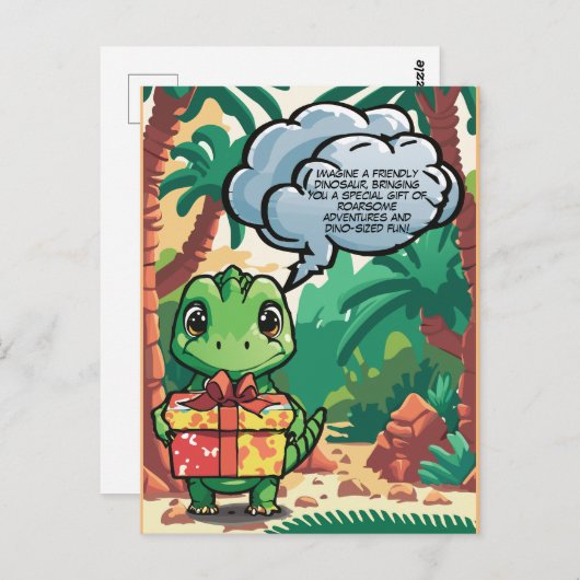 Carte Postale Dinosaure (Devant / Derrière)