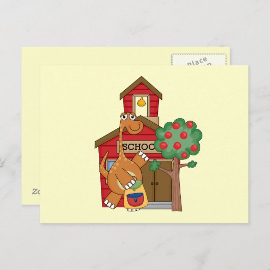 Carte Postale Dinosaure à l'école t-shirts et cadeaux (Devant / Derrière)