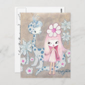 Carte Postale Dinosaure avec Cavegirl (Devant / Derrière)