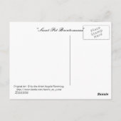 Carte Postale Dinosaure avec fille des cavernes (Dos)