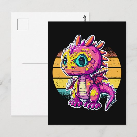 Carte Postale Dinosaure bébé adorable | Jurassic Joy (Devant / Derrière)