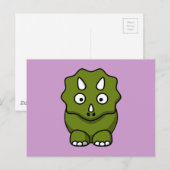 Carte Postale Dinosaure Carton Vert (Devant / Derrière)