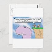 Carte Postale dinosaure caveman (Devant / Derrière)