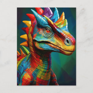 Carte Postale Dinosaure coloré