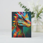 Carte Postale Dinosaure coloré (Debout devant)