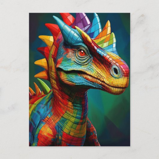 Carte Postale Dinosaure coloré (Devant)