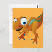 Carte Postale Dinosaure coloré adorable (Devant / Derrière)