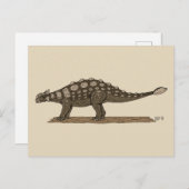 Carte Postale Dinosaure crétacé Ankylosaurus (Devant / Derrière)